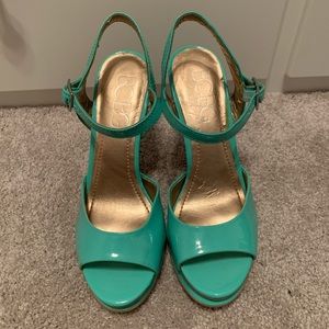 Mint green heels